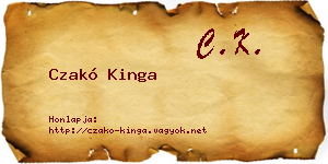 Czakó Kinga névjegykártya